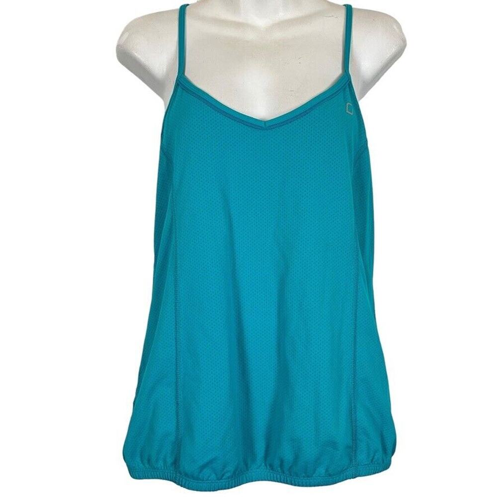 Lorna Jane Active Womens Racerback Blue Perforated Athletic Tank Top Shirt sz S